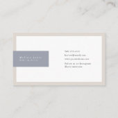 Dusty Blue en Tan Elegant Minimalist Visitekaartje (Achterkant)