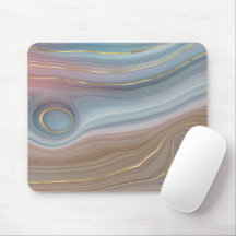Dusty Blue en Taupe Agate Mousepad