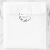 Dusty Blue en Turquoise Floral Quinceañera Ronde Sticker (Tas)