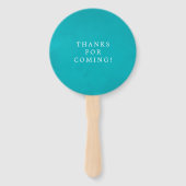 Dusty Blue en Turquoise Floral Wedding Favor Handwaaier (Achterkant)