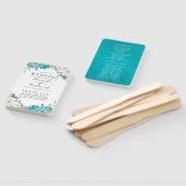 Dusty Blue en Turquoise Floral Wedding Programme Handwaaier (Niet-gemonteerd)