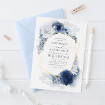 Dusty Blue en White Floral Botanical Wedding Folie Uitnodiging<br><div class="desc">Elegant,  uniek en droomachtig zacht stoffig blauw en witte bloemen trouwuitnodiging</div>