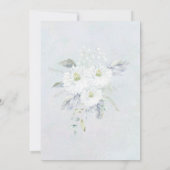 Dusty Blue en White Floral Waterverf Wedding Kaart (Achterkant)