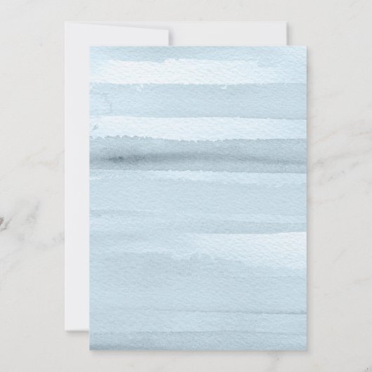 Dusty Blue en White Floral Wedding Invitation Kaart (Achterkant)