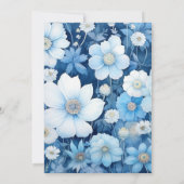 Dusty Blue en White Floral Wedding Kaart (Achterkant)