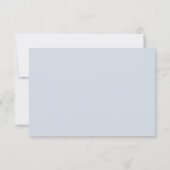 Dusty Blue en White Floral Wedding RSVP Kaartje (Achterkant)