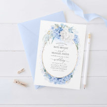 Dusty Blue en White Flowers Elegant Wedding