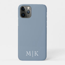 Dusty Blue en White | Modern monogram Case-Mate iPhone Case