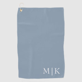 Dusty Blue en White | Modern monogram Golfhanddoek