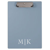 Dusty Blue en White | Modern monogram Klembord (Voorkant)