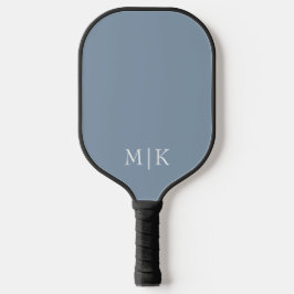 Dusty Blue en White | Modern monogram Pickleball Paddle