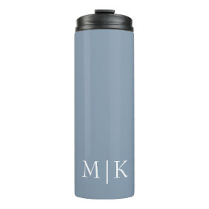 Dusty Blue en White   Modern monogram Thermosbeker