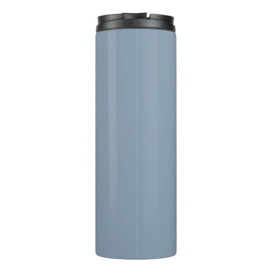 Dusty Blue en White | Modern monogram Thermosbeker (Achterkant)