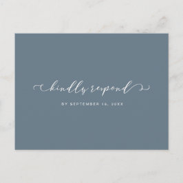 Dusty Blue en White Rsvp with Meal Choice Uitnodiging Briefkaart