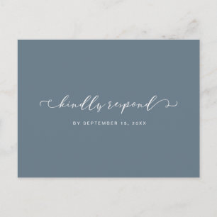 Dusty Blue en White Rsvp with Meal Choice Uitnodiging Briefkaart