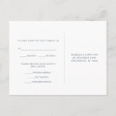 Dusty Blue en White Rsvp with Meal Choice Uitnodiging Briefkaart (Achterkant)