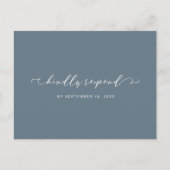 Dusty Blue en White Rsvp with Meal Choice Uitnodiging Briefkaart (Voorkant)