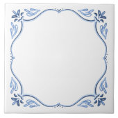 Dusty Blue en White Tegeltje (Voorkant)