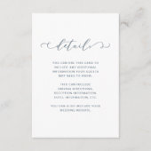 Dusty Blue en White Wedding Details Informatiekaartje (Voorkant)