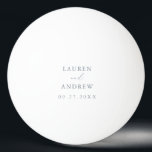Dusty Blue en White Wedding Personalized Beer Pingpongbal<br><div class="desc">Prachtige,  stoffige blauwe bierpong/pingpongbal. Perfect geschenk voor de pasgetrouwden in je leven!</div>