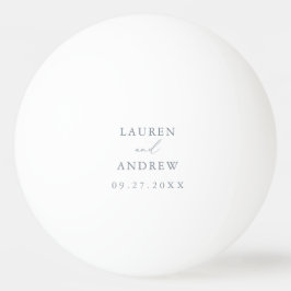 Dusty Blue en White Wedding Personalized Beer Pingpongbal