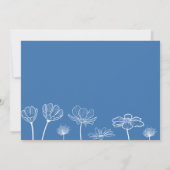 Dusty Blue en White Wildflower Save the Date Kaart (Achterkant)
