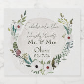 Dusty Blue en Wijn Mousserende Wijn Etiketten (Enkel label)