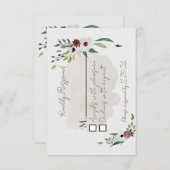 Dusty Blue en Wine Response Kaart (Voorkant / Achterkant)