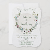 Dusty Blue en Wine Waterverf Florals Kaart (Voorkant)