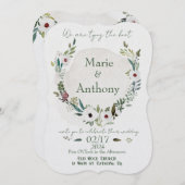 Dusty Blue en Wine Waterverf Florals Kaart (Voorkant / Achterkant)