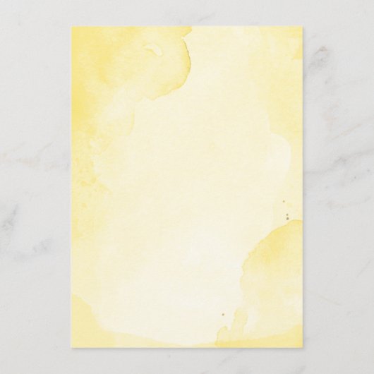 Dusty Blue en Yellow Floral bruiloft informatie Informatiekaartje (Achterkant)