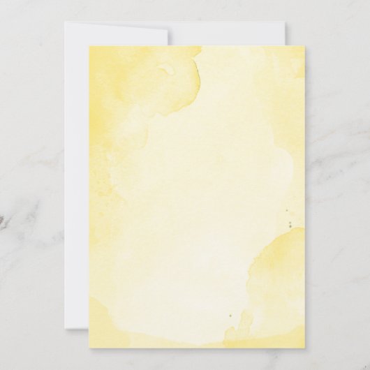 Dusty Blue en Yellow Floral Wedding Invitation Kaart (Achterkant)