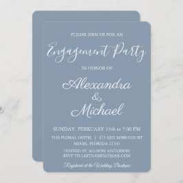 Dusty Blue Engagement Party uitnodiging