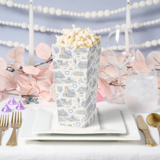 Dusty Blue English Village Wedding Watercolor Bedankdoosjes