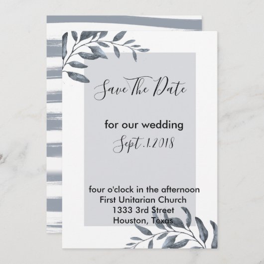 Dusty Blue Eucalyptus bewaart de datum Kaart (Voorkant / Achterkant)