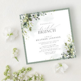 Dusty Blue Eucalyptus Botanical Bridal Brunch Kaart
