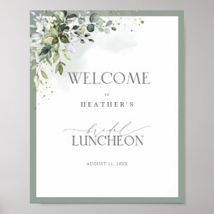 Dusty Blue Eucalyptus Botanical Luncheon Welkom Poster