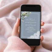 Dusty Blue Eucalyptus Botanical Photo Weddenschap Kaart