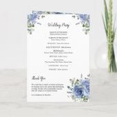 Dusty Blue Eucalyptus Botanical Wedding Programme Programma (Achterkant)