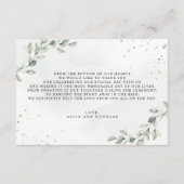 Dusty Blue Eucalyptus Botanical Wedding RSVP Enclo Informatiekaartje (Achterkant)