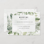 Dusty Blue Eucalyptus Botanical Wedding RSVP Informatiekaartje (Voorkant / Achterkant)