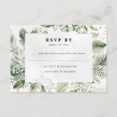 Dusty Blue Eucalyptus Botanical Wedding RSVP Informatiekaartje (Voorkant)