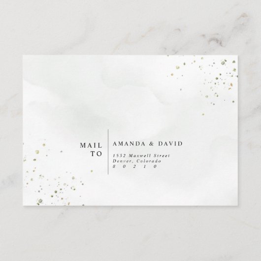 Dusty Blue Eucalyptus Botanical Wedding RSVP Informatiekaartje (Achterkant)
