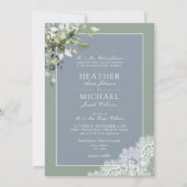 Dusty Blue Eucalyptus Botanical Wood Weddenschap I Kaart (Voorkant)