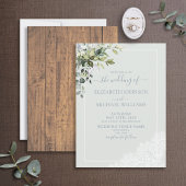 Dusty Blue Eucalyptus Botanical Wood Weddenschap Kaart