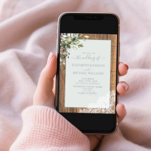 Dusty Blue Eucalyptus Botanical Wood Weddenschap Kaart