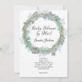 Dusty Blue Eucalyptus Boy Baby shower per Mail Kaart (Voorkant)