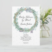 Dusty Blue Eucalyptus Boy Baby shower per Mail Kaart (Staand voorkant)
