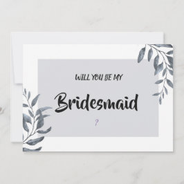 Dusty Blue Eucalyptus Bridesmaid Kaart