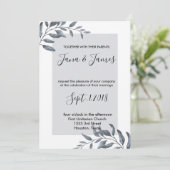 Dusty Blue Eucalyptus bruiloft Kaart (Staand voorkant)